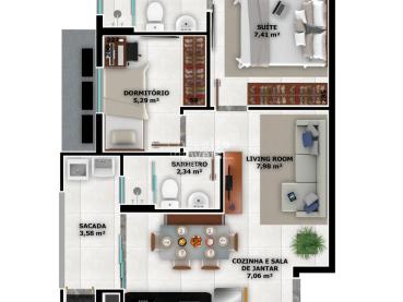 Apartamento de 44m² à Venda, 2 quartos - Joinville - Ref. 515349-4