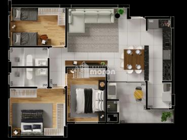 Apartamento de 91m² à Venda, 3 quartos - Ponta Grossa - Ref. 521222-4