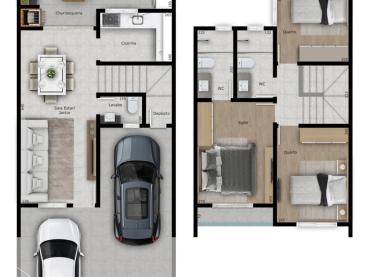 Sobrado de 88m² à Venda, 3 quartos - Ponta Grossa - Ref. 525091-4