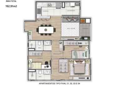 Cobertura de 328m² à Venda, 3 quartos - Ponta Grossa - Ref. 525352-4