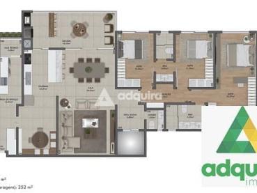 Apartamento de 252m² à Venda, 3 quartos - Ponta Grossa - Ref. 533414-4